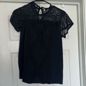 Elegant Black Lace Women's Top